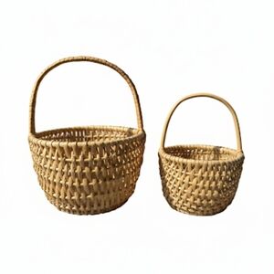 Set of Two  Hanging Woven Baskets